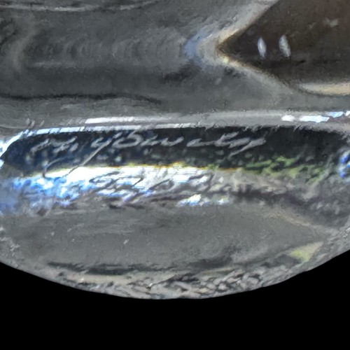 Mats Jonasson Wren Bird Sweden Lead Crystal Paperweight Signed 9203 - Picture 4 of 4