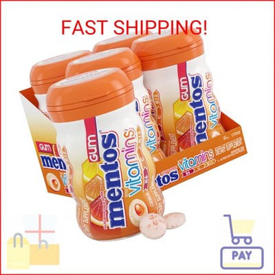Mentos Gum with Vitamins, Sugar Free Chewing Gum with Xylitol, Citrus Flavor, Vi