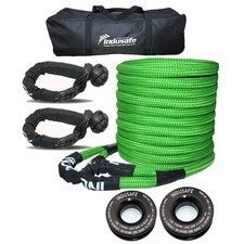 1 X 30 Kinetic Recovery Rope 48000lbs Tow Rope 2 Soft Shackles Recovery Ring