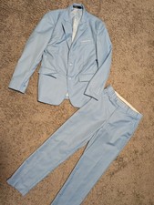NWOT Mens Size Small 34/36 Light Blue Luxury Suit Set Jacket Pants 32x30