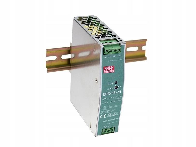 Alimentation Mean Well EDR-75-24 évite les surchauffes en armoire électrique étroite