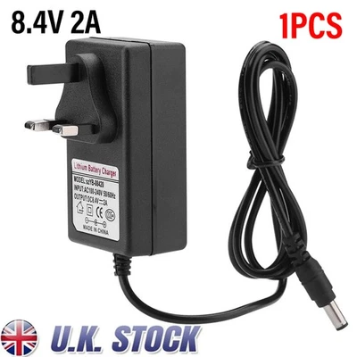 (UK Plug) 8.4V 2A Charger Lithium-ion Battery Charger Replacement Power