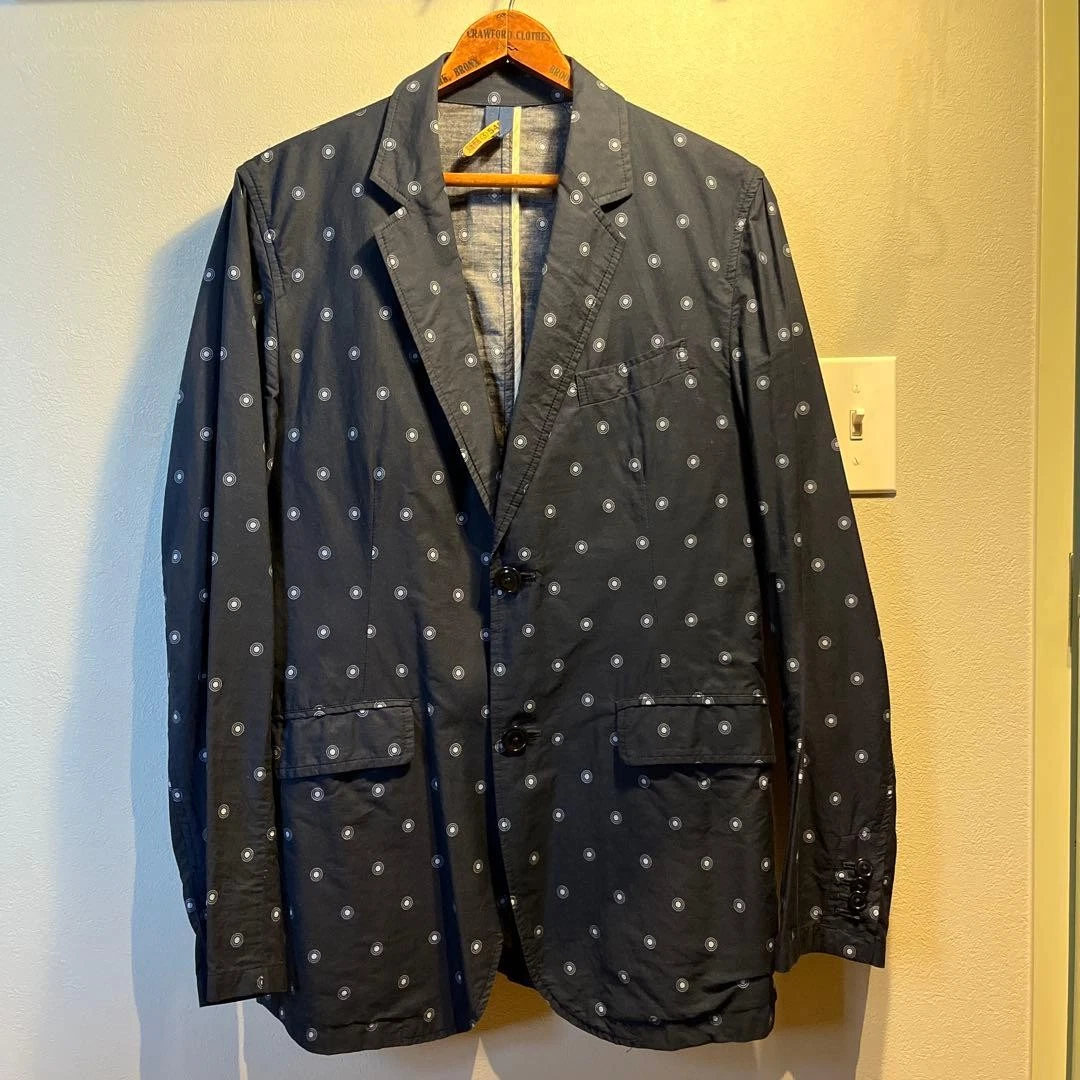 ts(s) Navy Dot Pattern Tailored Jacket Size 3 (L) - Stylish & Casual