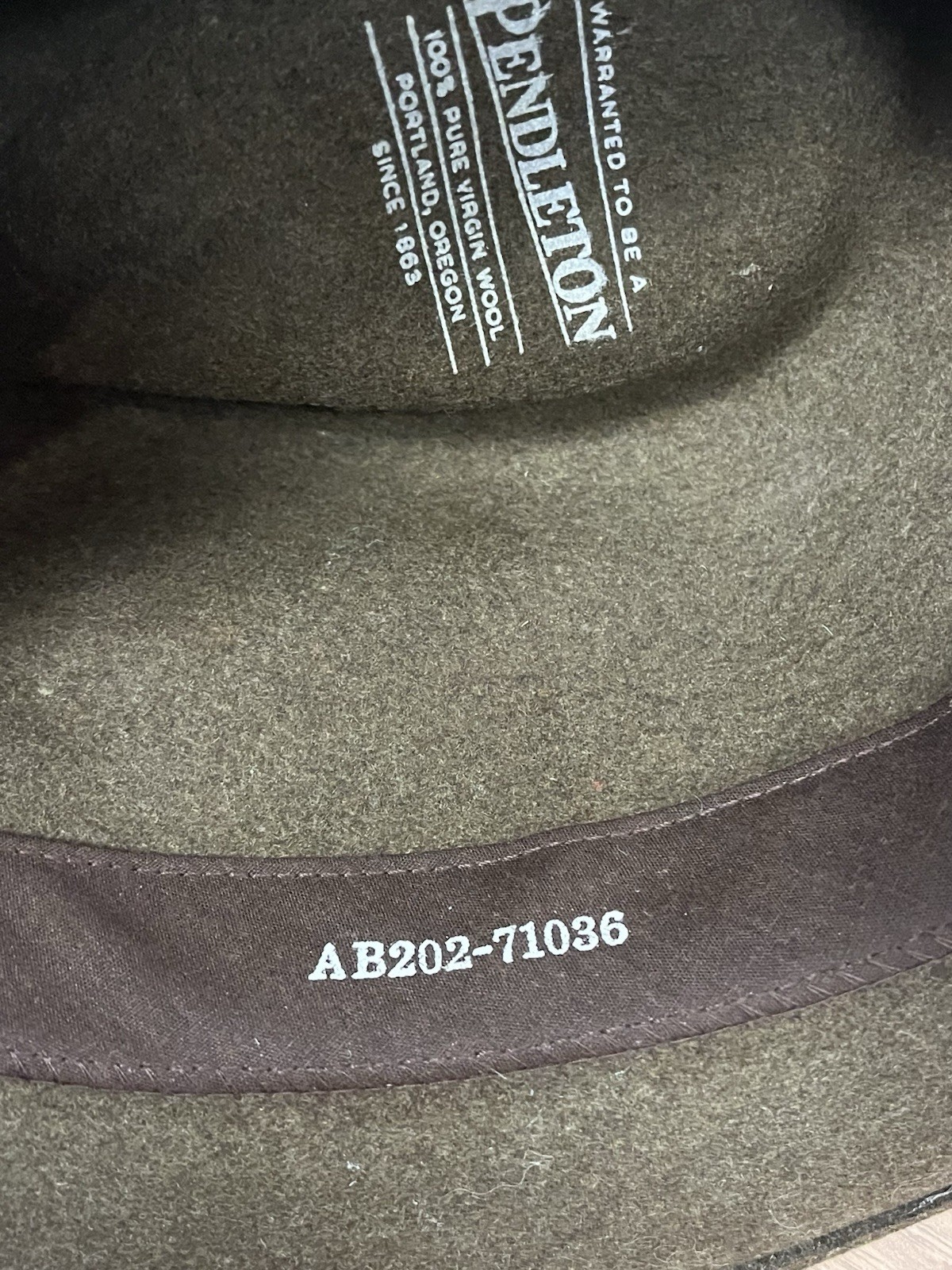 Pendleton Wool Fedora Brown AB202-71036 Size Larg… - image 5