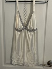 Victoria's Secret Ivory Satin Lace Nightgown Chemise Medium Bridal Y2K NWOT