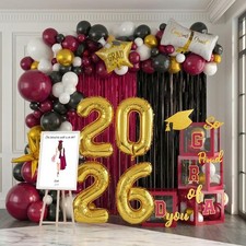 Graduation Decorations Class of 2026 - Maroon and Gold Graduation Decorations...