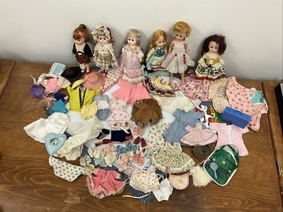 Vintage Vogue Ginny 6 Doll  Lot + 1950 s-60s Dresses Hats Shoes Socks HUGE LOT