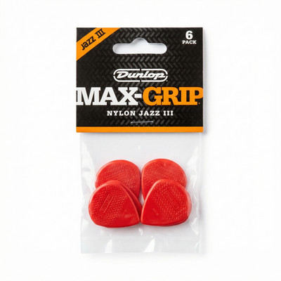 Dunlop Max-Grip Nylon Jazz III 6 Stück rot Jazz 3 Plek Plektrum Plektren 1,38mm