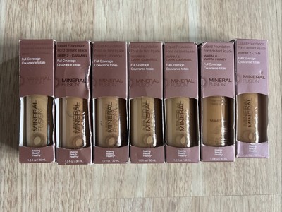 7 Mineral Fusion Full Coverage Liquid Foundation 1.0 fl oz Mix Shade Lot