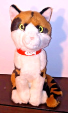 Fao Schwarz calico cat plush kitty stuffed animal red collar Excellent condition