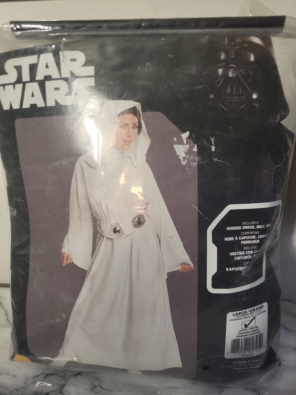 Princess Leia Deluxe Disney Adult Costume Dress Belt Wig Large