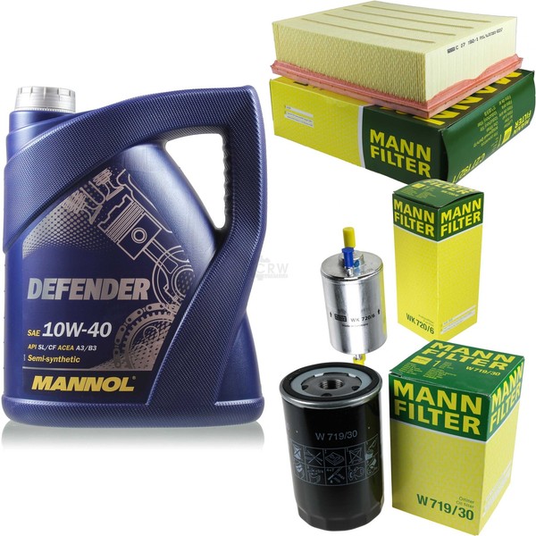 MANN-FILTER Inspektionspaket 5L Mannol Defender 10W-40 FüR Audi A4 1.8 T-image