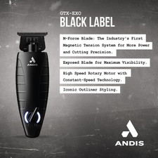 Andis Black Label Special Edition Trimmer GTX-EXO w M-Force Brand New 561862