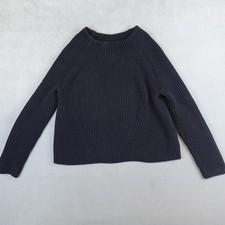Athleta Rockland Sweater Black Ribbed Boxy Womens Size Small