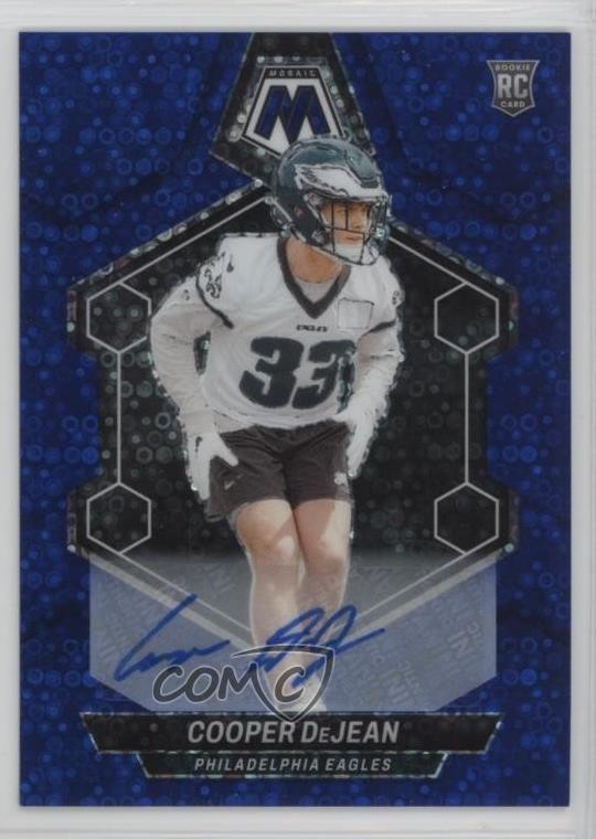 2024 Mosaic Rookies No Huddle Blue Prizm Auto Cooper DeJean #340 Rookie RC 16wc