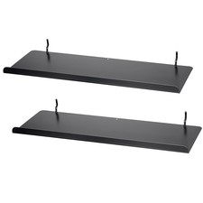 Kokone 2 Pack Pegboard Shelves with Lip - 15x5.5 in, Metal 2 Pack, Black 