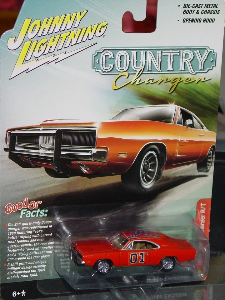 JOHNNY LIGHTNING 1969 CHARGER DUKES of HAZZARD *CUSTOM* MOVIE CAR -Orange, NICE! - Image 3 of 4