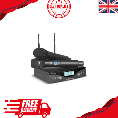 G-MARK Dual Channel UHF Wireless Microphone - 100M Cordless Handmic Set