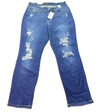 Judy Blue High Rise Boyfriend Fit Distressed Dark Wash Jeans JB82198DK Size 16W