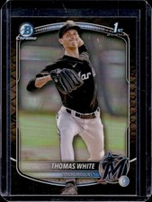 2025 Bowman Thomas White Chrome Reptilian Refractor 1st Prospect #BCP-69 Marlins
