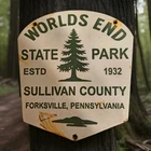 Vintage World's End State Park Porcelain Sign Forksville Pennsylvania Sullivan