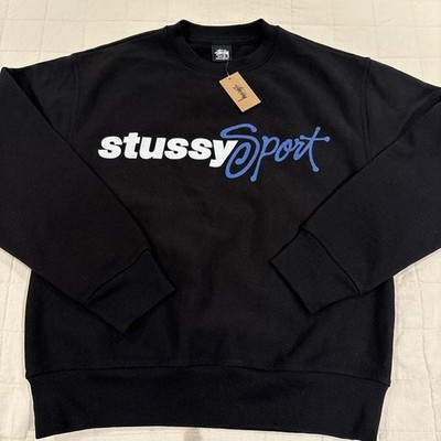 NWT Stussy Sport Script Crewneck Sweatshirt Black Small | eBay