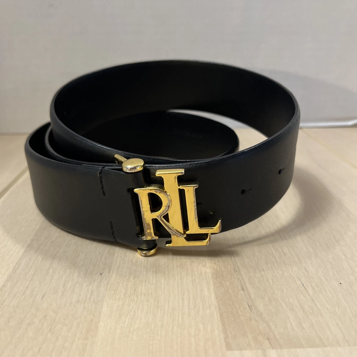 Ralph Lauren Black Leather Belt Womens Medium Adjustable Black Ralph Lauren Medium Black Belts for Women for sale | eBay main image 2