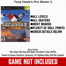 Tony Hawk s Pro Skater 3 100 Unlocked All Items Xbox USB Save