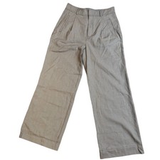 Everlane Dress Pants Women 10S Beige Brown Houndstooth Wool Blend Pleated