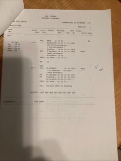 English Welsh And Scottish Railway Barton hill Depot Traincrew Diagrams 1997