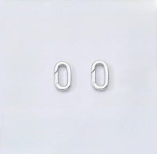 2 Silver Rectangular Gold-Filled Carabiner-style Link Connector Clasps 12mm