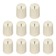 10pcs Beige Guitar Effect Pedal Knob, 5/8" Plastic Electric Guitar Knobs