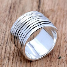 925 Sterling Silver, Solid Silver, Band Ring, Unisex, Wide Band Ring