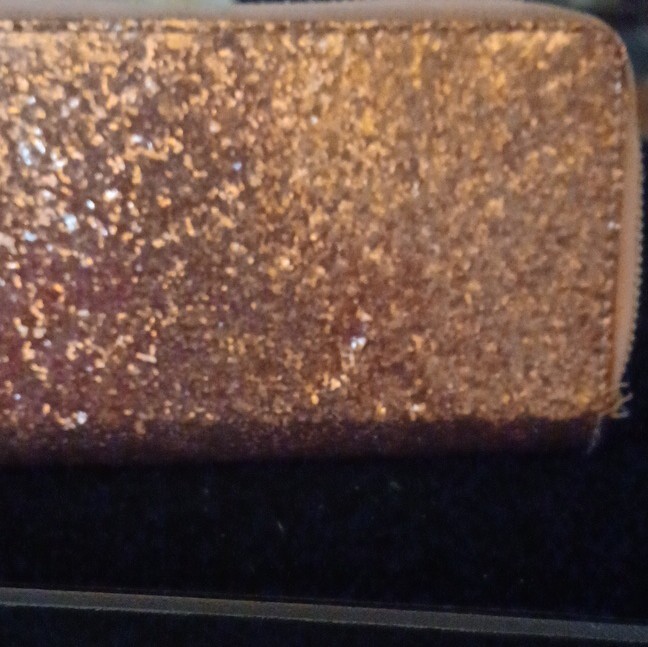 Gold Glitter Solid Pattern Zip-Around Zipper Wome… - image 4