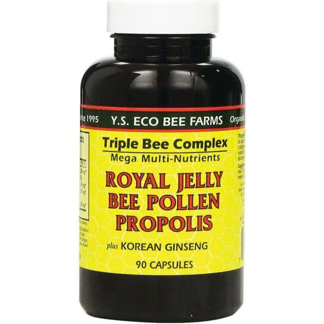 YS Eco Bee Farms Triple Bee Complex плюс корейский женьшень, 90 капсул