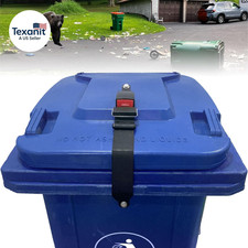 Bear Proof Trash Can Lid Lock, Raccoon Proof Garbage Can Strap (Metal Enhanced V