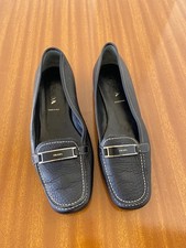 Prada black leather loafers with contrast stitching size 37.5 EU