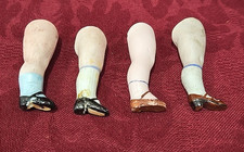 Lot of 4 Antique German Bisque Doll Legs - Singles Right Leg