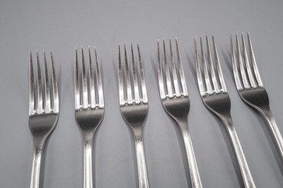 Christofle Berry Stainless Dinner Forks Set of 6 - 8 1/8