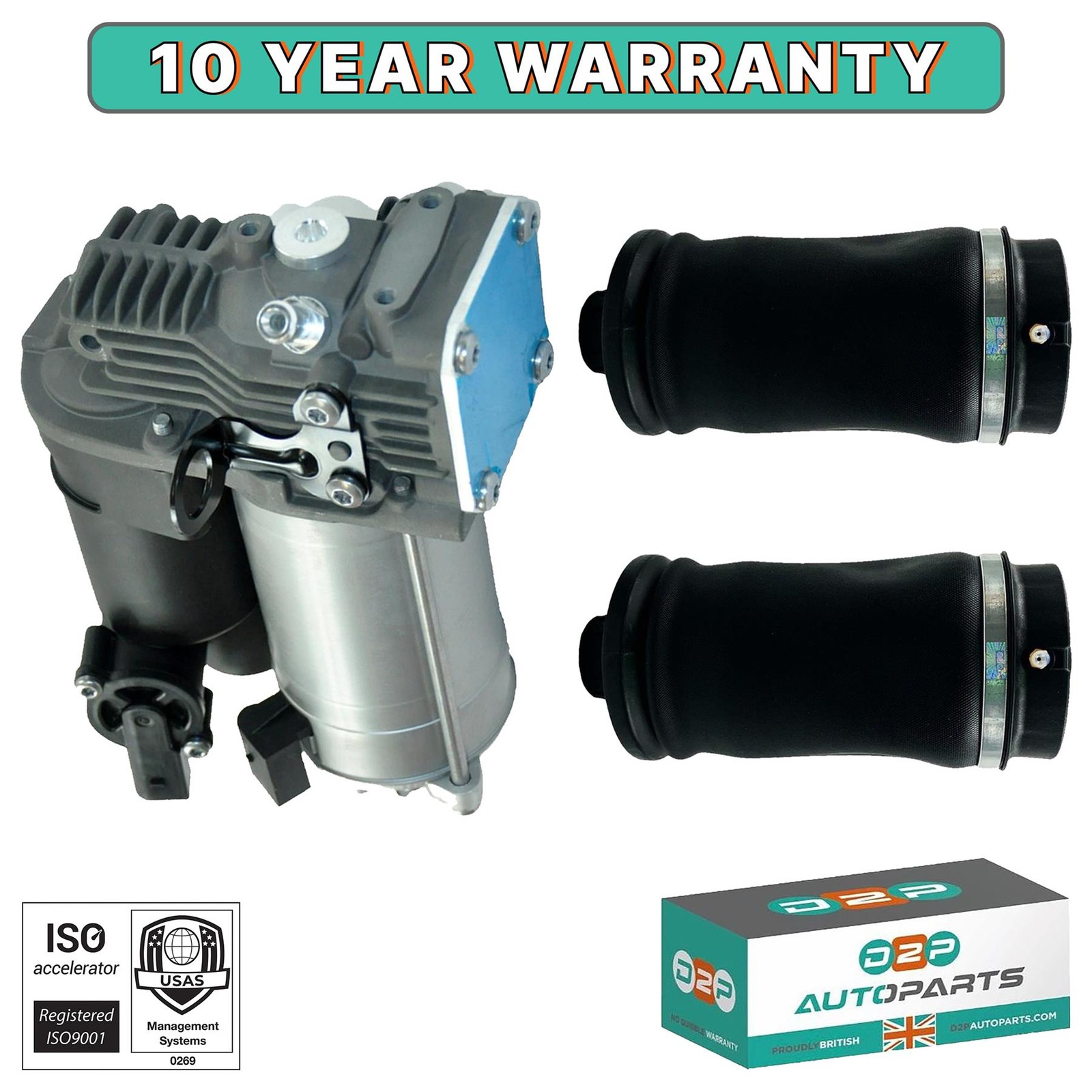 AIR SUSPENSION COMPRESSOR PUMP + AIR SPRING BAGS FOR MERCEDES GL X164, ML W164