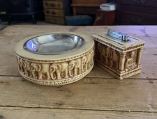 Vintage Bentley, Asian Elephant Table Lighter & Ashtray working