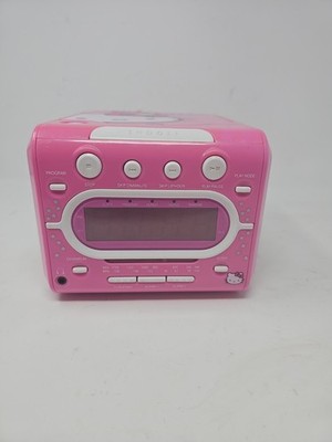 Hello Kitty KT2053A Clock Radio AM/FM CD Player Dual Alarm Snooze Digital Pink