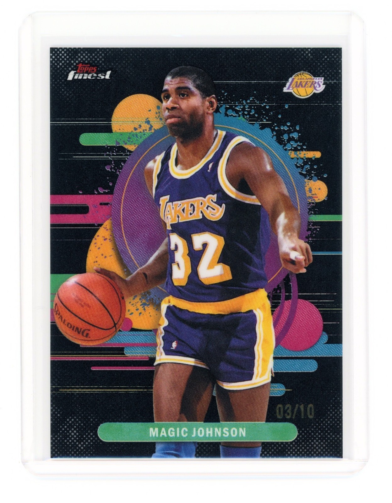 2025 TOPPS FINEST UNCOMMON BLACK REFRACTOR SSP #193 MAGIC JOHNSON /10