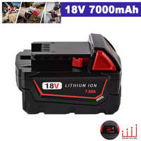 18V FüR Milwaukee M18 Akku M18B6 M18B12 7,0 Ah Li-Ion 48-11-1860 48-11-1852 Neu