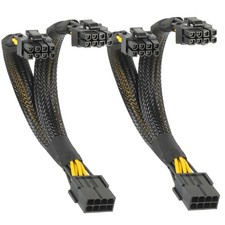 PCIe 8 Pin To Dual 8 Pin 6 2 Female To Male Power Adapter Cable 9 Inch 2 PCS