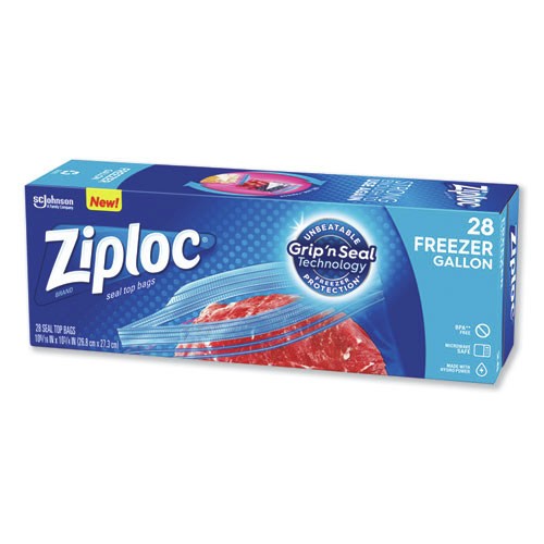 Ziploc 314445BX 9.6 in. x 12.1 in. 1 gal. Zipper Freezer Bags - CL (28/Box) New