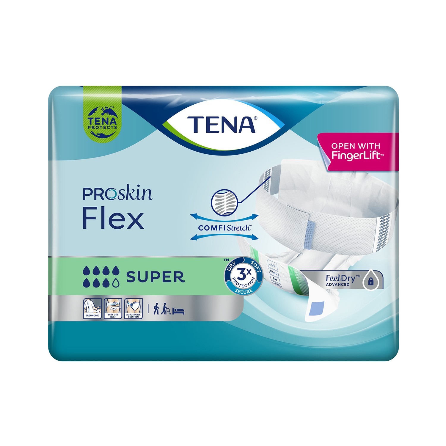 TENA Flex Super Extra Large 30 Pads Maximum Absorbency Incontinence Protection