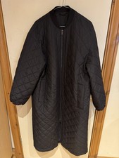COS Long Black Quilted Coat with Puffy Sleeves 40