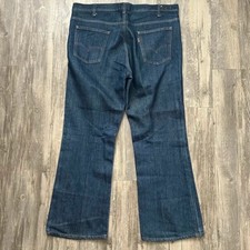 Vintage 70s Levi's 646 0917 Orange Tab Flared Denim Jeans Size 40X30 Talon Zip