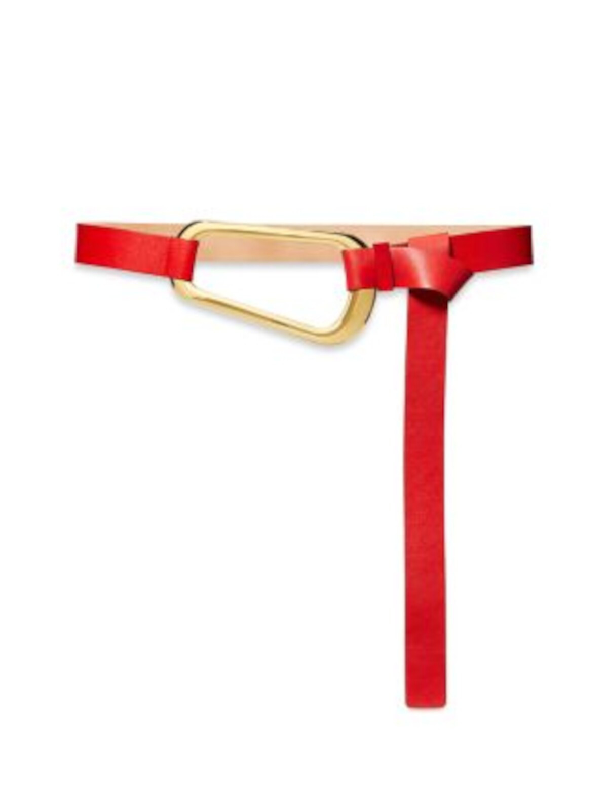 Женский красный галстук из КОЛЛЕКЦИИ MICHAEL KORS с золотистой фурнитурой и кожаным поясом для платья L 12290₽